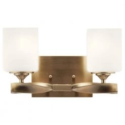 Marette 13.5 in. 2-Light Champagne Bronze Bathroom Vanity Light with Satin Etched Cased Opal Glass by KICHLER -Kichler Sales champagne bronze kichler vanity lighting 55001cpz c3 1000