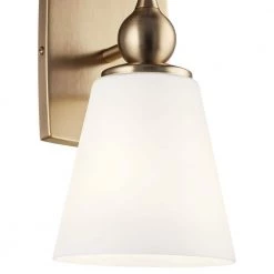 Cosabella 6 in. 1-Light Champagne Bronze Bathroom Indoor Wall Sconce with Satin Etched Cased Opal Glass by KICHLER -Kichler Sales champagne bronze kichler vanity lighting 55090cpz 1f 1000