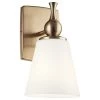 Cosabella 6 in. 1-Light Champagne Bronze Bathroom Indoor Wall Sconce with Satin Etched Cased Opal Glass by KICHLER 2 Cosabella 6 in. 1-Light Champagne Bronze Bathroom Indoor Wall Sconce with Satin Etched Cased Opal Glass by KICHLER -Kichler Sales champagne bronze kichler vanity lighting 55090cpz 64 1000