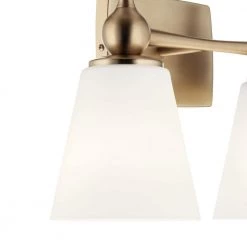 Cosabella 15 in. 2-Light Champagne Bronze Bathroom Vanity Light with Satin Etched Cased Opal Glass by KICHLER -Kichler Sales champagne bronze kichler vanity lighting 55091cpz 1f 1000