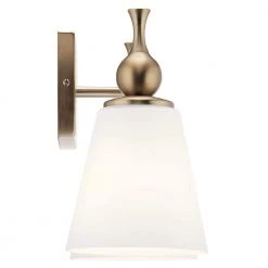 Cosabella 15 in. 2-Light Champagne Bronze Bathroom Vanity Light with Satin Etched Cased Opal Glass by KICHLER -Kichler Sales champagne bronze kichler vanity lighting 55091cpz 4f 1000