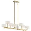 Laurent 8-Light Champagne Gold Mid-Century Modern Dining Room Linear Chandelier with White Fabric Shade by KICHLER -Kichler Sales champagne gold kichler chandeliers 52054cg 64 1000