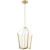 Calters 28.5 in. Integrated LED Champagne Gold Foyer Contemporary Kitchen Pendant Hanging Light by KICHLER -Kichler Sales champagne gold kichler chandeliers 52292cgled 64 1000
