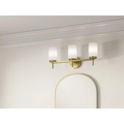 Zagara 22 in. 3-Light Champagne Gold Vanity Light with Satin Etched Cased Opal Glass Shades by KICHLER -Kichler Sales champagne gold kichler vanity lighting 37531 44 1000