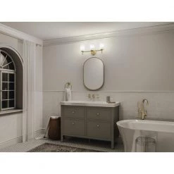 Zagara 22 in. 3-Light Champagne Gold Vanity Light with Satin Etched Cased Opal Glass Shades by KICHLER -Kichler Sales champagne gold kichler vanity lighting 37531 76 1000