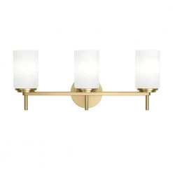Zagara 22 in. 3-Light Champagne Gold Vanity Light with Satin Etched Cased Opal Glass Shades by KICHLER -Kichler Sales champagne gold kichler vanity lighting 37531 c3 1000