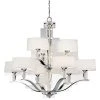 Crystal Persuasion 9-Light Chrome Transitional Dining Room Chandelier with White Fabric Shade by KICHLER -Kichler Sales chrome kichler chandeliers 42031ch 64 1000