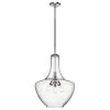 Everly 27.5 in. 3-Light Chrome Transitional Kitchen Bell Pendant Hanging Light with Clear Seeded Glass by KICHLER 1 Everly 27.5 in. 3-Light Chrome Transitional Kitchen Bell Pendant Hanging Light with Clear Seeded Glass by KICHLER -Kichler Sales chrome kichler chandeliers 42198ch 64 1000