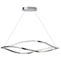 Elan Meridian 100-Watt Integrated LED Chrome Contemporary Dining Room Hanging Light Pendant by KICHLER