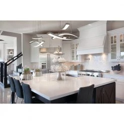 Elan Crushed Ice 3-Light Integrated LED Chrome Contemporary Kitchen Pendant Hanging Light by KICHLER -Kichler Sales chrome kichler chandeliers 83496 40 1000