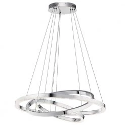 Elan Opus 100-Watt Integrated LED Chrome Contemporary Dining Room Hanging Light Pendant by KICHLER -Kichler Sales chrome kichler chandeliers 83863 4f 1000