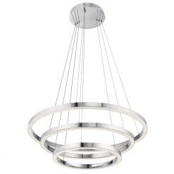 Elan Opus 100-Watt Integrated LED Chrome Contemporary Dining Room Hanging Light Pendant by KICHLER