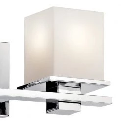 Tully 5 in. 2-Light Chrome Bathroom Vanity Light with Etched Glass Shade by KICHLER -Kichler Sales chrome kichler vanity lighting 45150ch 4f 1000