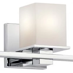 Tully 3-Light Chrome Bathroom Vanity Light with Satin Etched Cased Opal Glass by KICHLER -Kichler Sales chrome kichler vanity lighting 45151ch 4f 1000