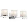 Tully 3-Light Chrome Bathroom Vanity Light with Satin Etched Cased Opal Glass by KICHLER -Kichler Sales chrome kichler vanity lighting 45151ch 64 1000