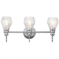 Greenbrier 5.5 in. 3-Light Chrome Bathroom Vanity Light with Seeded Glass Shade by KICHLER