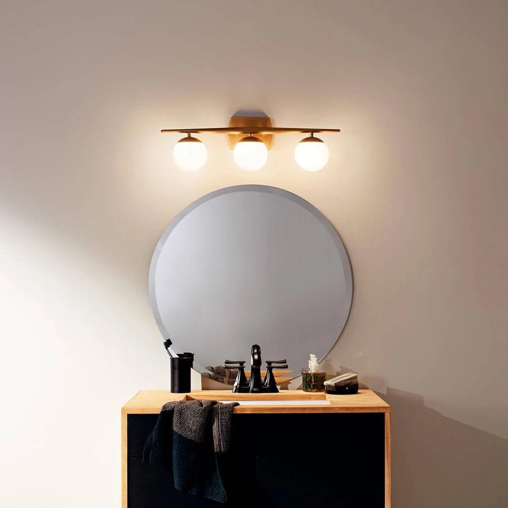 Jasper 6.25 in. 3-Light Chrome Bathroom Vanity Light with Etched Glass Shade by KICHLER 4 Jasper 6.25 in. 3-Light Chrome Bathroom Vanity Light with Etched Glass Shade by KICHLER - Image 2