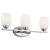 Eilleen 10 in. 3-Light Chrome LED Bathroom Vanity Light with Satin Etched White Glass Shade by KICHLER -Kichler Sales chrome kichler vanity lighting 5098chl18 64 1000