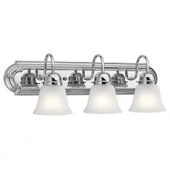 Independence 24 in. 3-Light Chrome Bathroom Vanity Light with Frosted Glass Shade by KICHLER