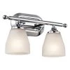 Ansonia 8 in. 2-Light Chrome Bathroom Vanity Light with Etched Glass Shade by KICHLER