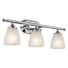 Ansonia 8 in. 3-Light Chrome Bathroom Vanity Light with Etched Glass Shade by KICHLER -Kichler Sales chrome kichler vanity lighting 5448ch 64 1000