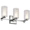 Giarosa 22.25 in. 3-Light Chrome Bathroom Vanity Light with Clear Ribbed Glass by KICHLER 2 Giarosa 22.25 in. 3-Light Chrome Bathroom Vanity Light with Clear Ribbed Glass by KICHLER -Kichler Sales chrome kichler vanity lighting 55097ch 64 1000