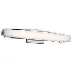 Elan Rowan 1-Light Chrome Integrated LED Bathroom Vanity Light Bar with Etched Opal Glass by KICHLER