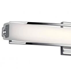 Elan Rowan 1-Light Chrome Integrated LED Bathroom Vanity Light Bar with Etched Opal Glass by KICHLER -Kichler Sales chrome kichler vanity lighting 83758 c3 1000