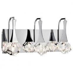 Rockne 17.32 in. 3-Light Chrome Integrated LED Bathroom Vanity Light by KICHLER