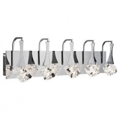 Rockne 31.5 in. 5-Light Chrome Integrated LED Bathroom Vanity Light by KICHLER
