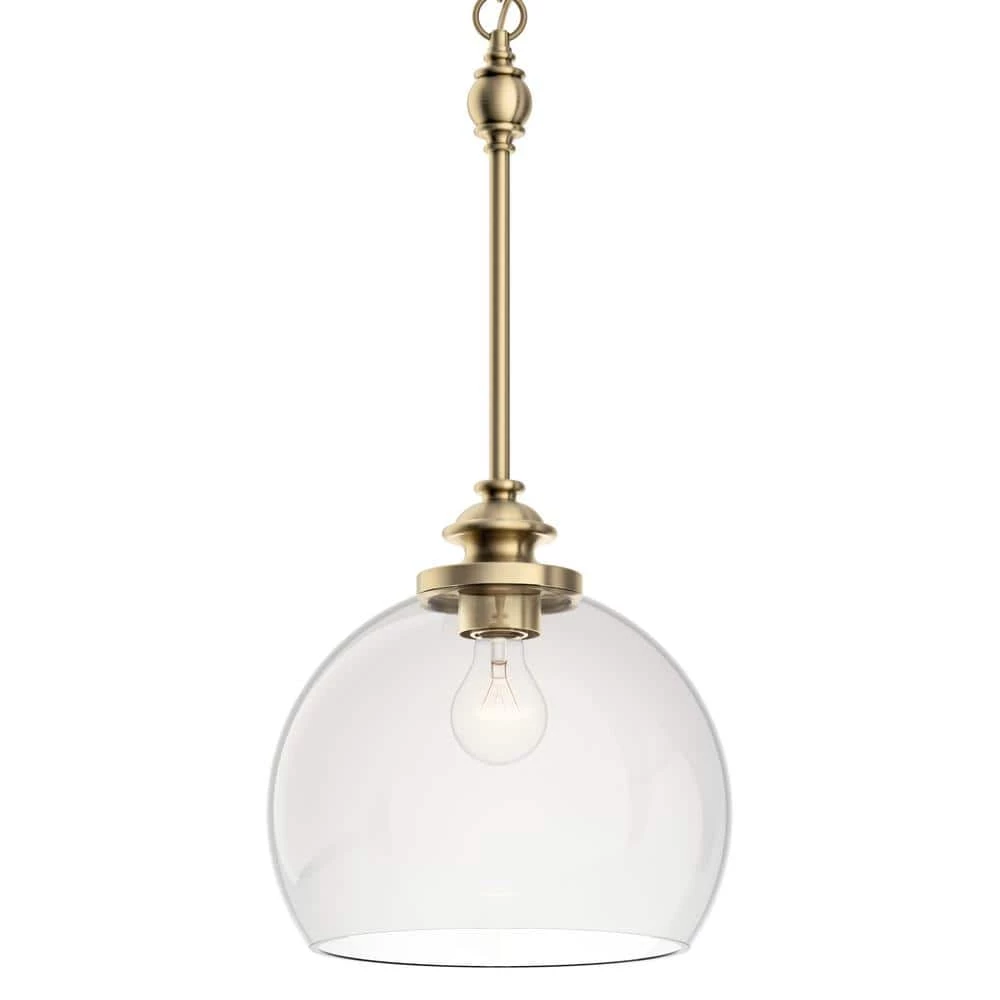 Lecelles 1-Light Classic Bronze Globe Pendant Light with Clear Glass Shade by KICHLER 3 Lecelles 1-Light Classic Bronze Globe Pendant Light with Clear Glass Shade by KICHLER