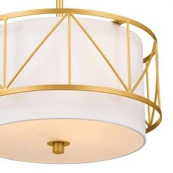 Birkleigh 14 in. 3-Light Classic Gold Art Deco Kitchen Convertible Pendant Hanging Light/Semi Flush by KICHLER -Kichler Sales classic gold kichler chandeliers 52074clg 4f 1000