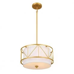 Birkleigh 14 in. 3-Light Classic Gold Art Deco Kitchen Convertible Pendant Hanging Light/Semi Flush by KICHLER