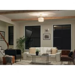 Birkleigh 14 in. 3-Light Classic Gold Art Deco Kitchen Convertible Pendant Hanging Light/Semi Flush by KICHLER -Kichler Sales classic gold kichler chandeliers 52074clg 76 1000