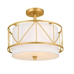 Birkleigh 14 in. 3-Light Classic Gold Art Deco Kitchen Convertible Pendant Hanging Light/Semi Flush by KICHLER -Kichler Sales classic gold kichler chandeliers 52074clg c3 1000