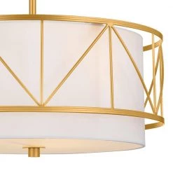 Birkleigh 18 in. 3-Light Classic Gold Art Deco Kitchen Convertible Pendant Hanging Light/Semi Flush by KICHLER -Kichler Sales classic gold kichler chandeliers 52075clg 4f 1000