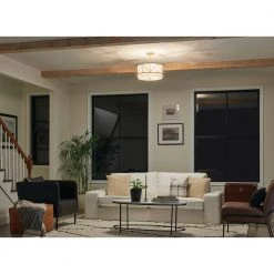 Birkleigh 18 in. 3-Light Classic Gold Art Deco Kitchen Convertible Pendant Hanging Light/Semi Flush by KICHLER -Kichler Sales classic gold kichler chandeliers 52075clg 76 1000