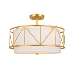 Birkleigh 18 in. 3-Light Classic Gold Art Deco Kitchen Convertible Pendant Hanging Light/Semi Flush by KICHLER -Kichler Sales classic gold kichler chandeliers 52075clg c3 1000