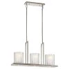Triad 6-Light Classic Pewter Contemporary Dining Room Linear Chandelier with Layered Glass Shades by KICHLER -Kichler Sales classic pewter kichler chandeliers 42547clp 64 1000