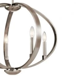 Elata 5-Light Classic Pewter Contemporary Candlestick Dining Room Globe Chandelier by KICHLER -Kichler Sales classic pewter kichler chandeliers 43871clp c3 1000