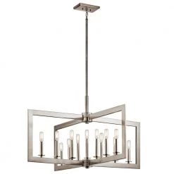 Cullen 13-Light Classic Pewter Contemporary Dining Room Linear Chandelier by KICHLER