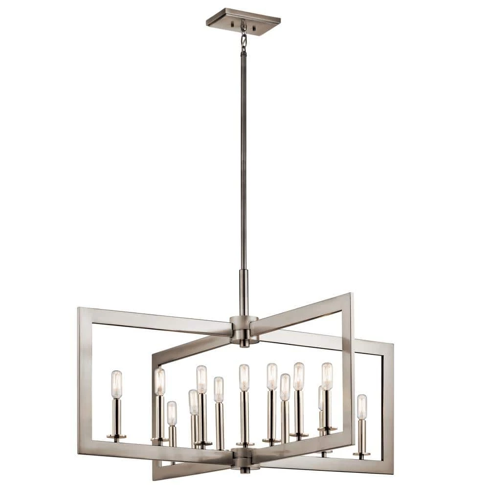 Cullen 13-Light Classic Pewter Contemporary Dining Room Linear Chandelier by KICHLER 3 Cullen 13-Light Classic Pewter Contemporary Dining Room Linear Chandelier by KICHLER