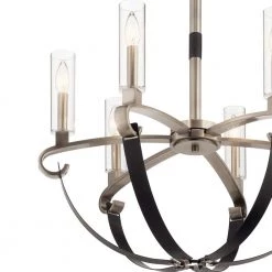 Artem 6-Light Classic Pewter Contemporary Candlestick Dining Room Chandelier with Clear Glass Shade by KICHLER -Kichler Sales classic pewter kichler chandeliers 52015clp 1f 1000