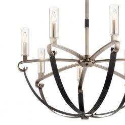 Artem 7-Light Classic Pewter Contemporary Candlestick Dining Room Chandelier with Clear Glass Shade by KICHLER -Kichler Sales classic pewter kichler chandeliers 52016clp 4f 1000