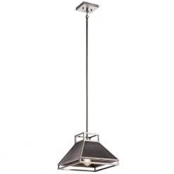 Grendel 1-Light Classic Pewter Vintage Industrial Kitchen Pendant Hanging Light by KICHLER