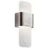Serene 16-Watt Classic Pewter Integrated LED Bathroom Indoor Wall Sconce with Textured White Vitro Mica Diffuser by KICHLER -Kichler Sales classic pewter kichler vanity lighting 44162clpled 64 1000