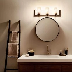 Dalwood 3-Light Classic Pewter Bathroom Vanity Light with Clear Seeded Glass by KICHLER 11 Dalwood 3-Light Classic Pewter Bathroom Vanity Light with Clear Seeded Glass by KICHLER -Kichler Sales classic pewter kichler vanity lighting 45928clp 44 1000