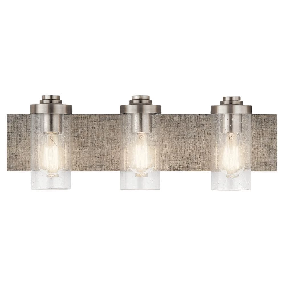 Dalwood 3-Light Classic Pewter Bathroom Vanity Light with Clear Seeded Glass by KICHLER 5 Dalwood 3-Light Classic Pewter Bathroom Vanity Light with Clear Seeded Glass by KICHLER - Image 3
