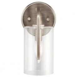 Nye 1-Light Classic Pewter Bathroom Indoor Wall Sconce with Clear Glass Shade by KICHLER -Kichler Sales classic pewter kichler vanity lighting 52316clp 4f 1000