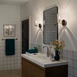 Nye 1-Light Classic Pewter Bathroom Indoor Wall Sconce with Clear Glass Shade by KICHLER -Kichler Sales classic pewter kichler vanity lighting 52316clp fa 1000